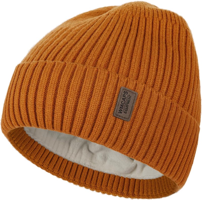 Wmcaps Warm Beanie for Men Women, Fleece Lined Beanie Warm Winter Caps Unisex Fashion Knit Cuffed Cap - Image 1